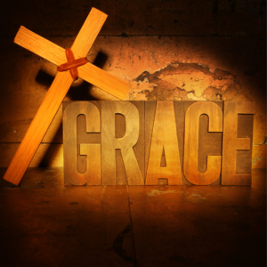 We can experience God's Grace and Love in everyday life. The image is of the word grace with a cross next to it.